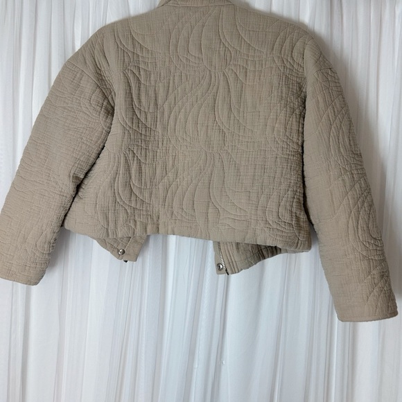 7 For All Mankind Tan Puffer Coat with Quilted Design - Picture 2 of 8